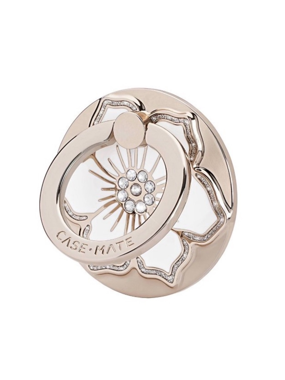 case-mate Rose Gold Floral Crystal Phone Ring Holder